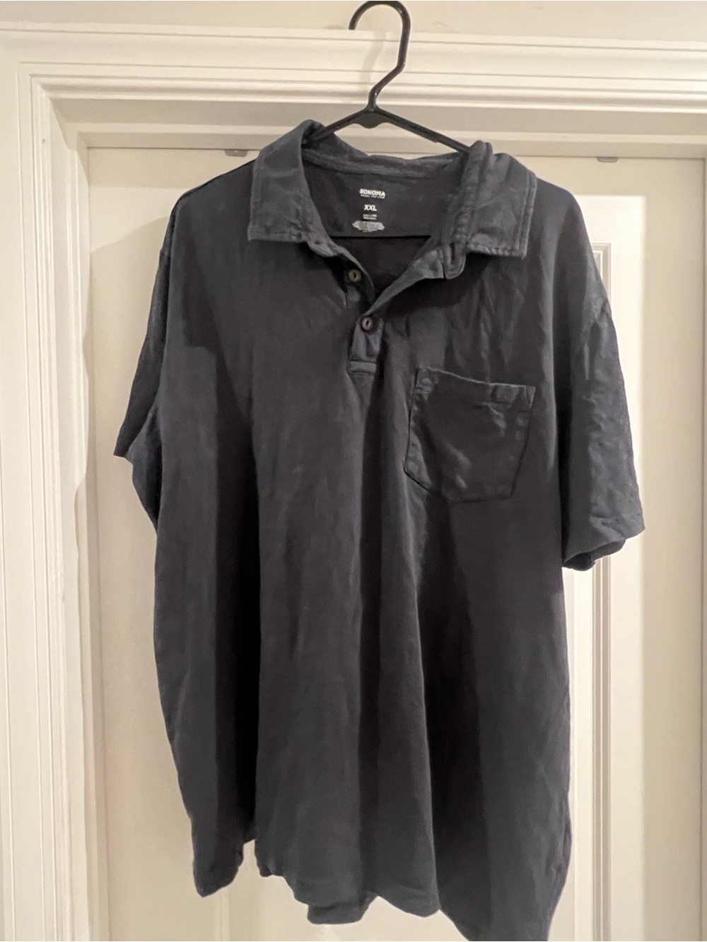 Sonoma Men's Casual Polo Shirt with Pocket - Black